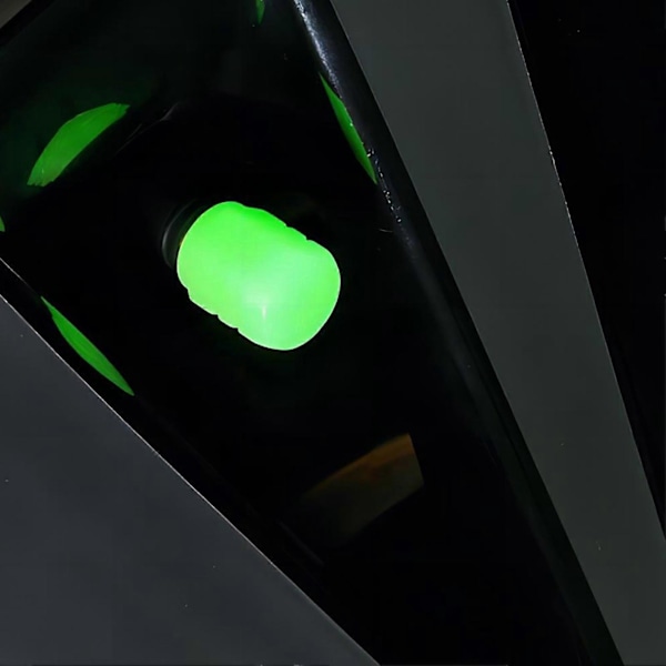 Självlysande Däckventilkapsel Fluorescerande Nattlysande Luftmunstycke Däckventilstamlock för Bil Cykel Motorcykel Grön