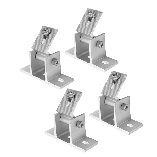 4 Sett Solcellepanel Monteringsbrakett Fot Aluminiumlegering Anti Korrosjon Rustsikker Solcelle PV Frontstøtte for Tak