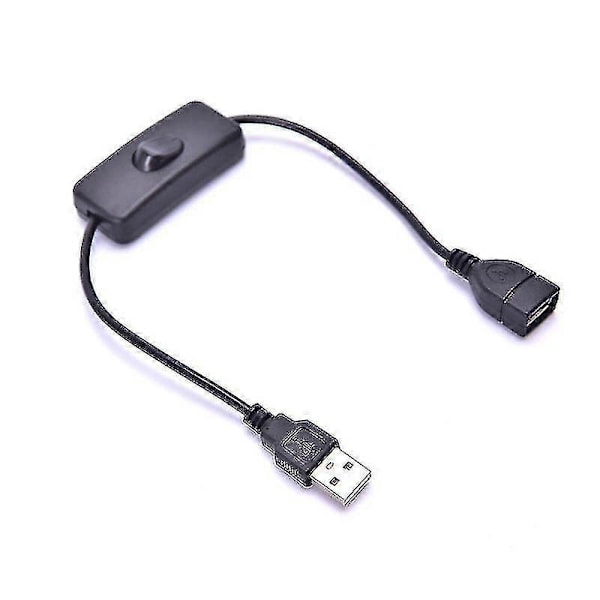 28 cm USB-kaapeli virtakytkimellä, päälle/pois-kytkin USB-lampulle, USB-tuulettimelle, Hfmqv Black