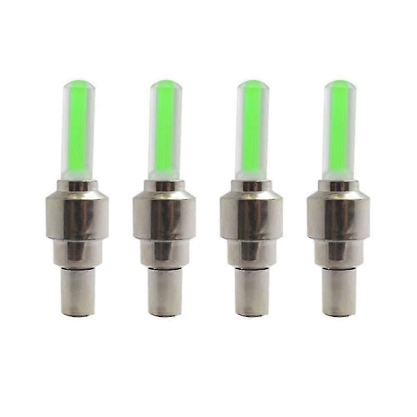 2 kpl Polkupyörän LED-valot Rengasventtiilin korkki Taskulamppu Auto Auto Moottoripyörän Renkaan Ilma 4PCS Green