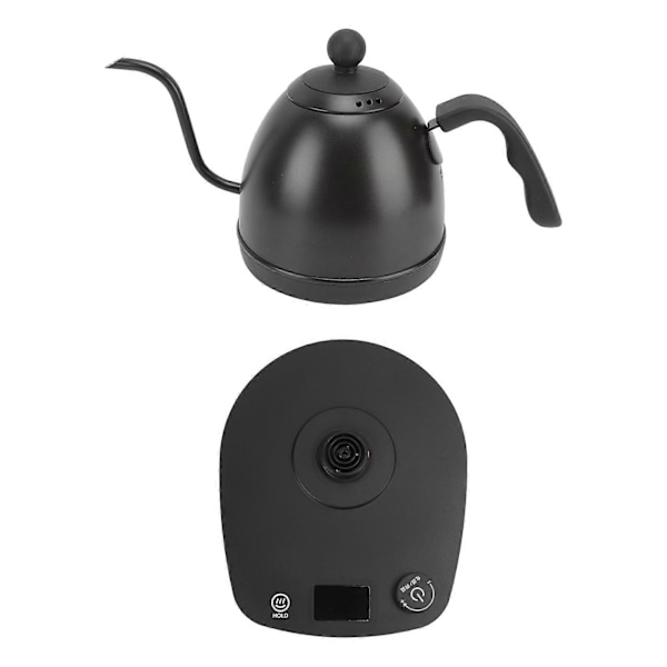 Elektrisk Svanhalskedel 600ml Sort Smart Kontrol Rustfrit Stål Ergonomisk Vandkedel til Husholdningskontor