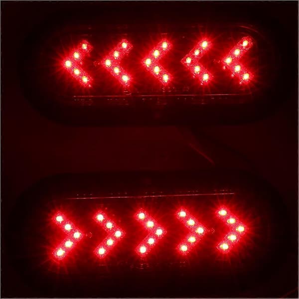 2 stk 6in 25LED Baklys Vanntett Oval Bremselys Stopplys for Båt ATV Lastebil Tilhenger