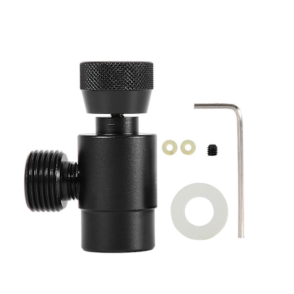 CO2 Påfyldningstank Cylinder Genopfyldningsadapter Konnektor Kit Til SodaStream (Sort uden Måler)