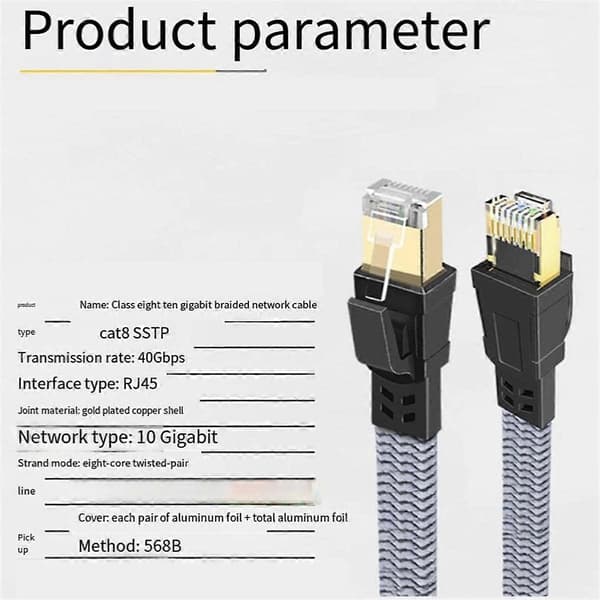 Ethernet Kabel STTP 40Gbps Cat 8 RJ45 Netværks Lan Patch Cord til Router Modem Internet RJ 45 Ethernet Kabel