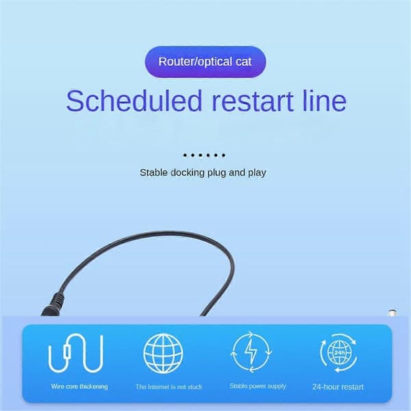 24 Timers Automatisk Genstart Router Routing Timer Reset Værktøj DC Strøm Timing Fiber Modem Router DC Strømstyring Sort