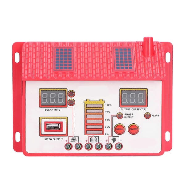 Solcelleladeregulator Husform 12V 24V Automatisk gjenkjenning LED Digital Display Regulator 10A