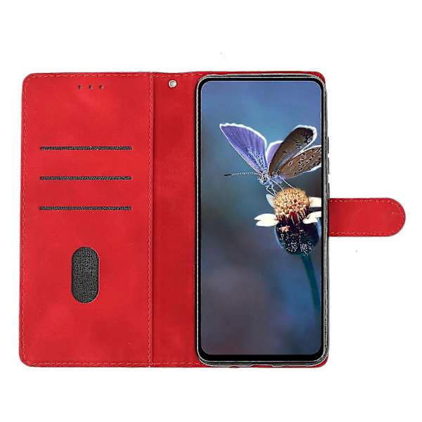 Blommig Läderfodral För Motorola Moto G9 / G9 Play / E7 Plus Red