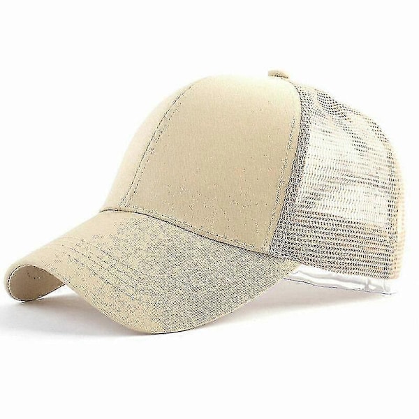 Simpel Trucker Cap Hat Unisex Justerbar Mesh Baseball Reklame Forskellige Farver Khaki