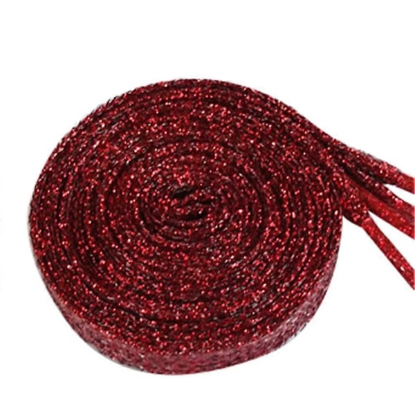 110cm Moderne Flade Glitter Farvede Sko Snørebånd Canvas Sneaker Snørebånd Snor Red
