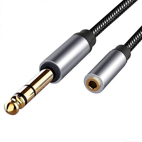 Ljudkabel Guldpläterad Professionell HiFi-ljud Hög Hastighet Brett Kompatibel Stabil Utgång Flätad 6,5 mm Hane till 3,5 mm Hona Inspelningsadapter Kabel A