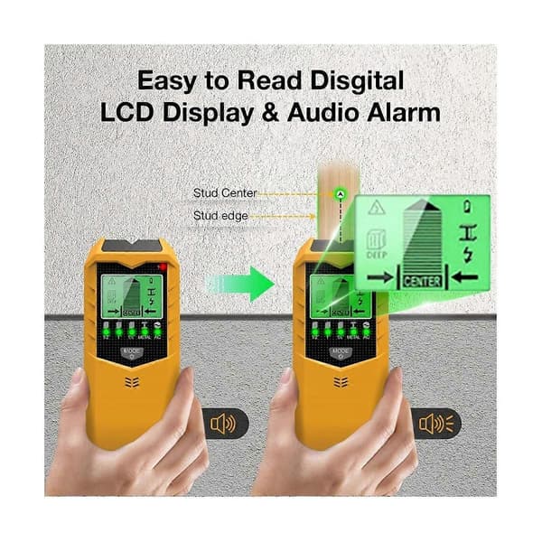 5 i 1 Elektrisk Multifunktionel Regelsøger Smart Regelsensor med LCD-Display til Træ AC-Ledning Rør Metalregler