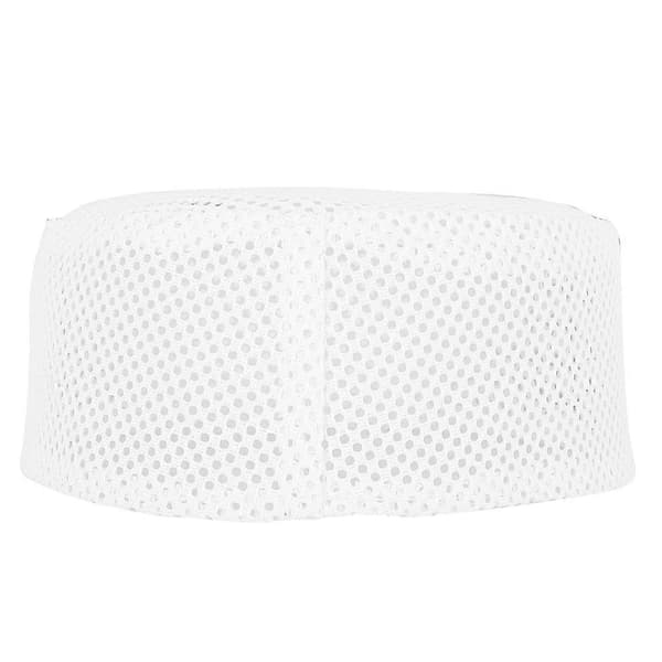 Polyesterblandad Bomullstyg Muslimsk Bönekeps Islam Man Broderi Hatt (Vit 58cm)