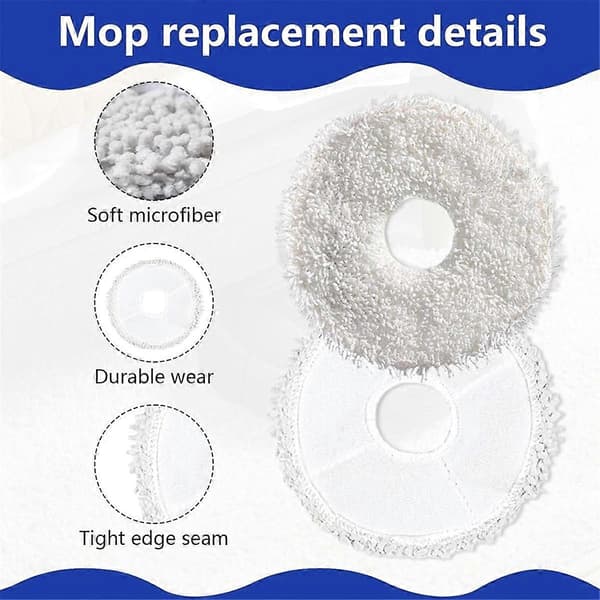 Moppeklude Tilbehør til L20 Ultra, Rengøringsmiddel til L10s Ultra, Vaskbar Mikrofiber Vådmoppepude Tilbehør