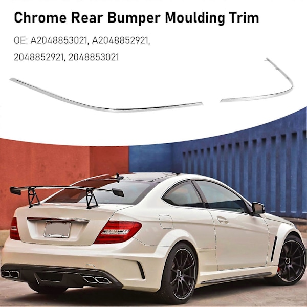 1 Par Krom Bakre Støtfanger List Deksel Trim 2048852921 Erstatning For Benz C-Klasse W205 C250 W204 C350