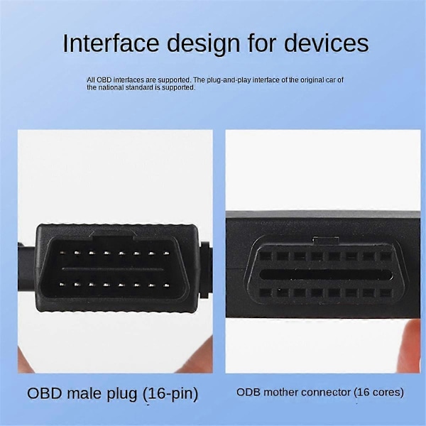 OBD2 En Delad I Två Adapterkabel 16 Pin 16 Core OBD Expansionskabel Kontakt Adapterkabel Universal med Dc5521