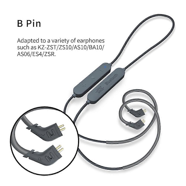 KZ 0,75 mm B/C-nastainen Bluetooth-yhteensopiva 5.0 -kuulokekaapeli malleille ZST/ZS10 ZSN/ZSNpro/ZS10pro