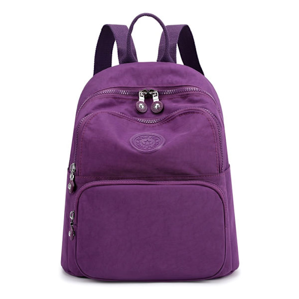 Design Skolväska För Tonårsflickor 2021 Kvinnor Ryggsäck Resa Casual Axelväskor Kvinnlig Nylon Ryggsäck Svart Handväska Purple purse
