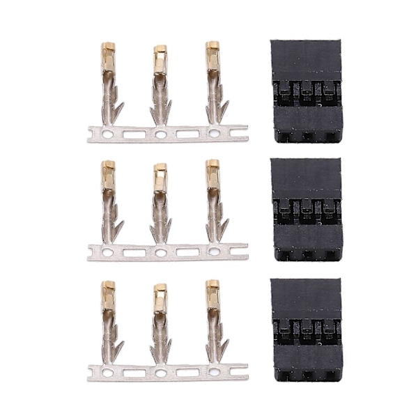 100 stk. 11.010 Hann JR Plugg DIY JR Pin Kit Gullbelegg JR Kontakt for Elektronisk Utstyr