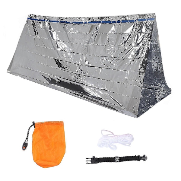Tält Nödöverlevnadsskydd Enkellager Varmt Aluminiumtält Med Armband För Jordbävningshjälp Silver