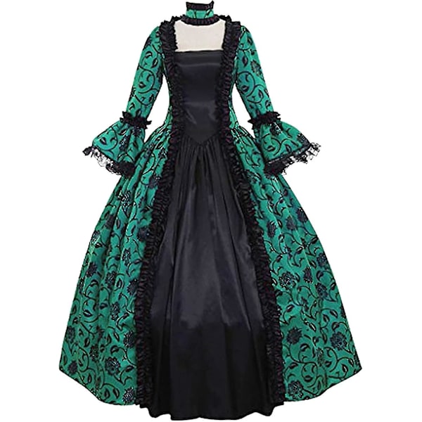 Snabb Leverans Noble Klänningar Damklänning Plus Size Medeltida Balklänningar Eleganta Kostymer För Kvinnor Viktoriansk Klänning 4 färger Green 4XL