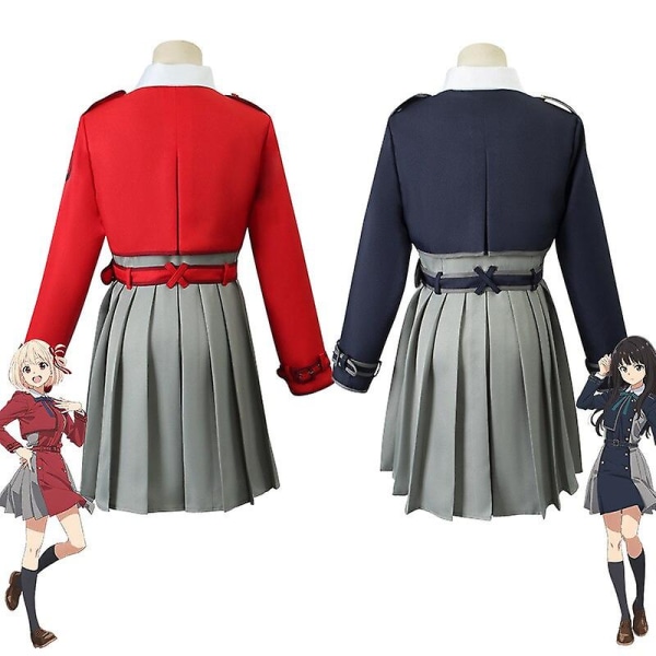 Plus Size Anime Comic Con Lycoris Recoil Cosplay Inoue Takina/nishikigi Chisato Kostym Lycoris Recoil Dam Cosplay Klänningsdräkt Red S