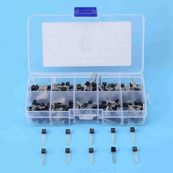 200st 10 Värden NPN PNP TO-92 BC327-BC558 Transistor Sortiment DIY Kit