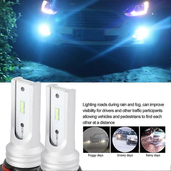 2 stk. 9005 HB3 72W 8000K Isblå LED Bil Lampe Front Tåkelys Pære med Dekoder DC 12V-24V