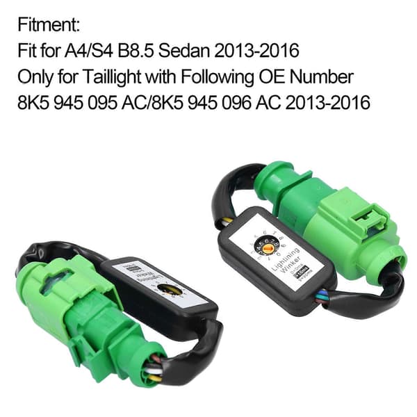 LED Baglygter Dynamisk Blinklys Adapter Kabelsæt Blinkmodul Kit Passer til A4 S4 B8.5 Facelift Sedan 2013-2016