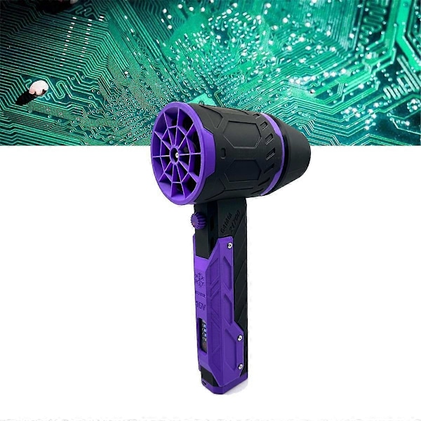 Turbo Jet -puhallin, tehokas autonpuhallin, 64 mm harjaton moottori, 8000 mAh, työntövoima 1000 G, teollinen kanavapuhallin, autonpuhdistin, musta-violetti