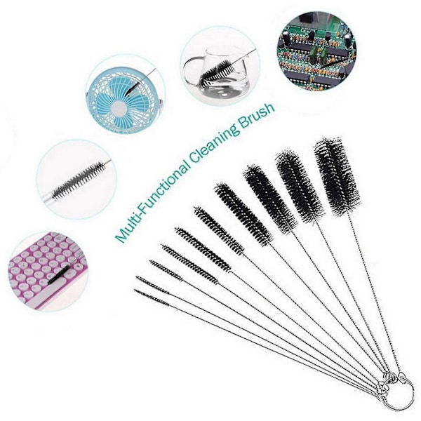 10 st/set Airbrush Färg Spray Munstycke Spets Tatuering Verktyg Mini Rengöringsborste Set Qinhai Black