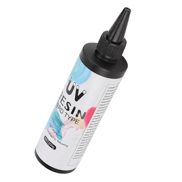 UV Resin Håndlaget DIY Transparent Farge Anti-gulning Hurtigherdende Klar UV Lim Lim for Håndverksdekorasjoner 200g