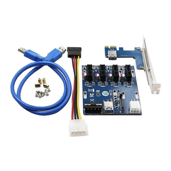 1 Drag 4 Adapter Forlengelseskabel Én Drag Fire Adapterkort PCI-E til Fire PCIE Multifunksjonelt Utvidelseskort