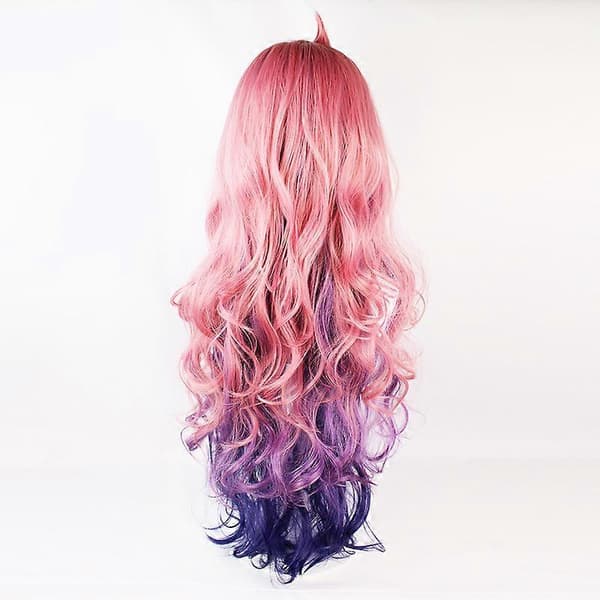 Pink Evolution Blå Lila Lolita Lång Lockig Hårnålshästsvans Cosplayperuk