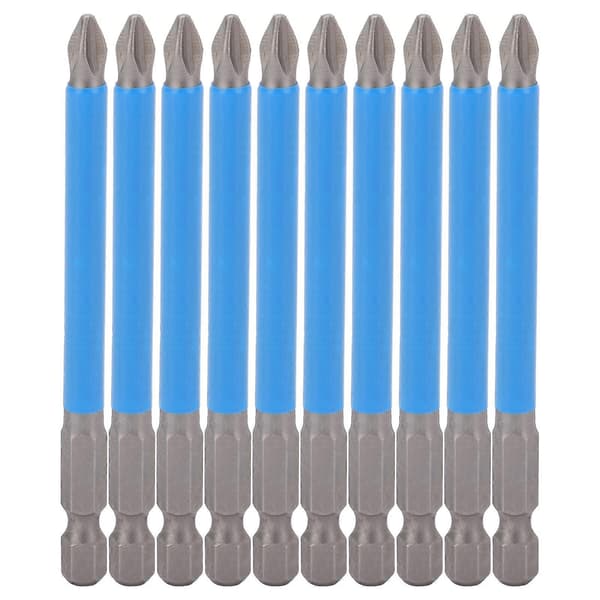 10 st Krysskruvmejselbits 90mm PH2 Halkfria Magnetiska Elektriska Borrbitstillbehör