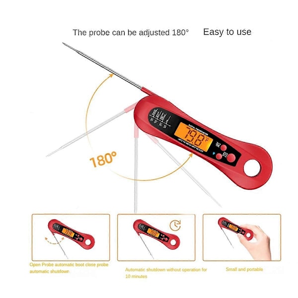 2 STK Kjøtttermometer Digitalt Øyeblikkelig Avlesning Kjøtttermometer for Grill og Matlaging Mattermometer for Kjøkken BBQ