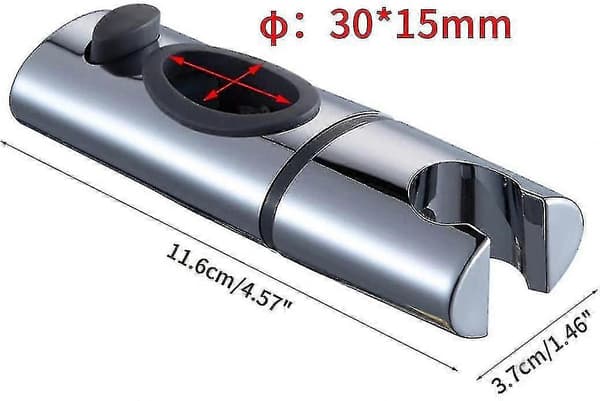 Krom ABS Dusjhodeholder Dusjhodeholder Klips På Dusjstang Hånddusjholder 360 Rotasjon For Baderom Oval,s