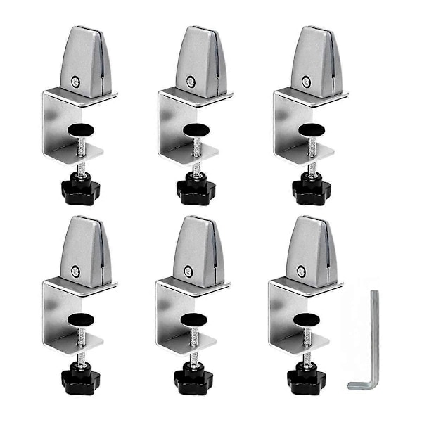 Aluminium Justerbar Nyseskærm Støtteclips Uden Hul Partition Clips til 1/8 til 1 Tomme Paneler Egnet til Akryl A