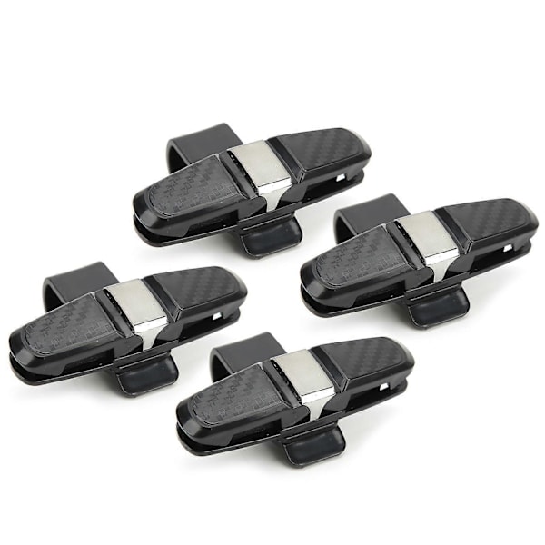 4 stk. Bil Solskærm Brilleholdere Universal Solbrilleholder Dobbelt Endeklips og 180 Graders Rotation med Billetkort Klips Titanium