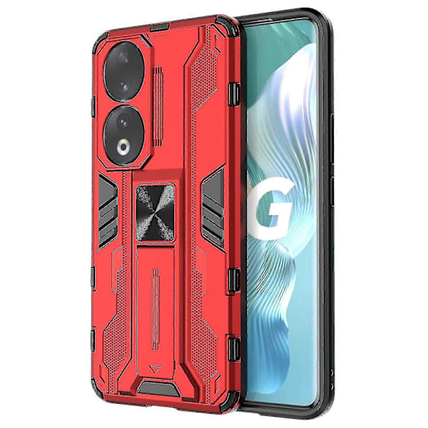 Stöttåligt mobilskal med stativ för Honor 90, hård PC + mjukt TPU skyddsfodral Red