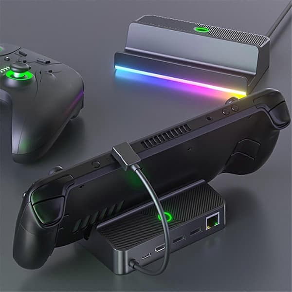 4K-kompatibel RGB-videoadapter til TV-videokonverter Bærbar opladerdock til konsol