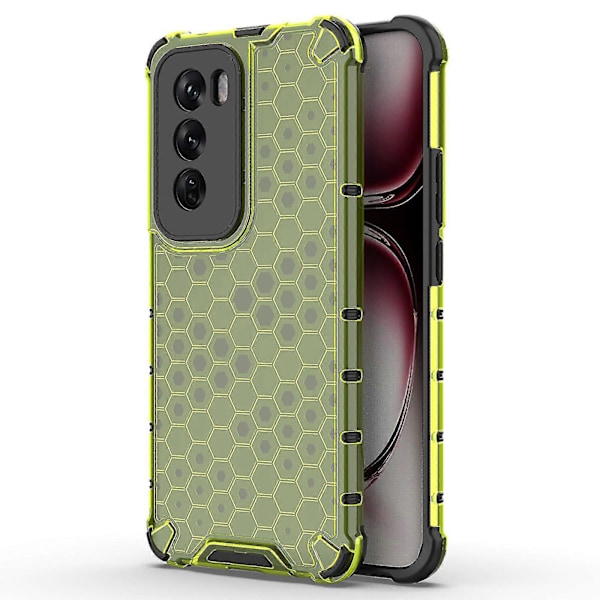 Oppo Reno12 5G -puhelimen kuori PC+TPU Hunajakennokuvio Iskunvaimennus Green