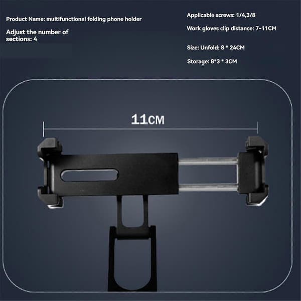 Vikbart Stativ Mini Ficka Magnetisk Telefonstativ Selfie Stick Skrivbords Smartphonehållare för Videofotografering