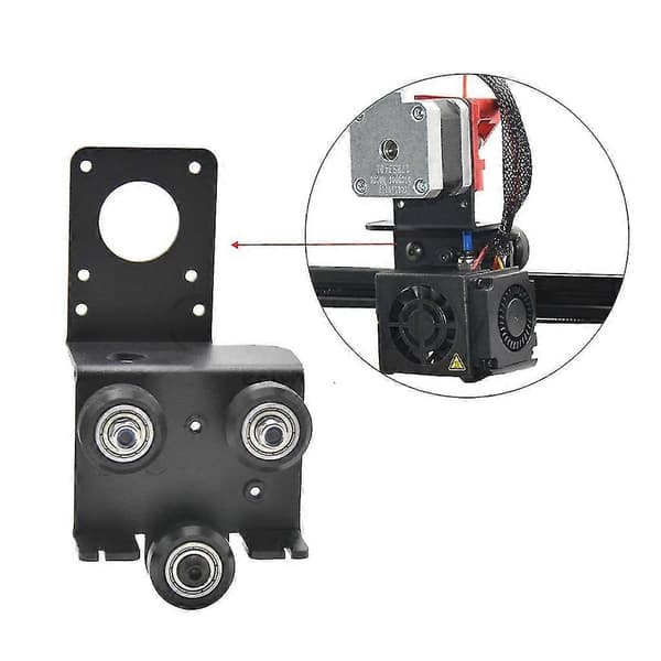Ekstruder Bakplate med trinse for Ender-3 V2 Ekstruder 3D-skriver Backboard with caste