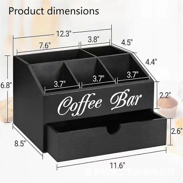 Kaffe Te Hållare Korg Trä Kaffe Hållare Rustik Kaffebar Dekor Kaffetillbehör Organizer för Hem Kaffebar