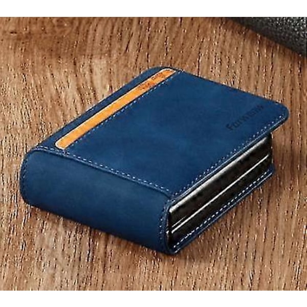 Luksus Etui til Samsung Galaxy Z Flip 5 Blødt Læder Wallet Etui med Kortholder kompatibel Galaxy Z Flip 5 Stødsikkert Cover blue