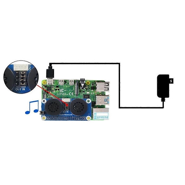 Kaiutinlaajennuskortti PWM-äänikortti GPIO-äänivahvistus Zero/3B/4B(A):lle