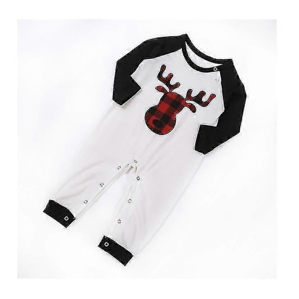 Matchande Familj Pyjamas Set Jul Pyjamas med Mönstertryckt T-shirt och Rutiga Byxor Loungewear50-