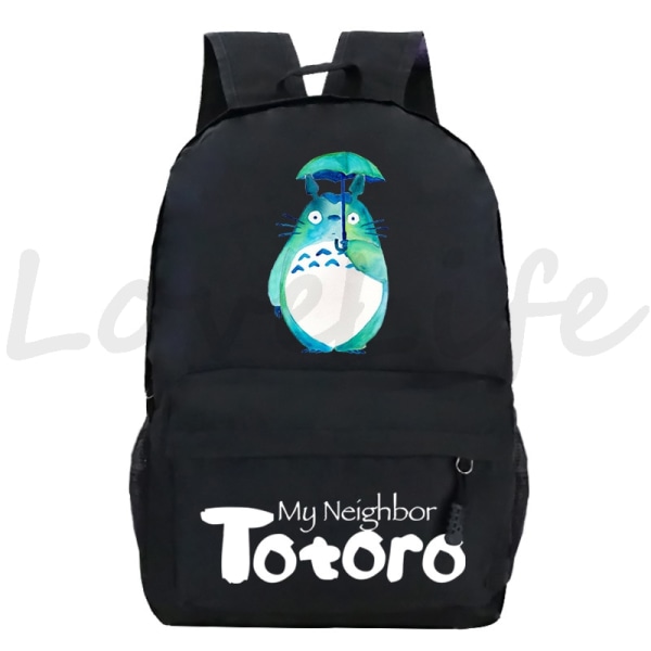 Min granne Totoro Ryggsäckar Anime Ryggsäck Mochila Pojkar Flickor Tecknade Skolväskor Studenter Bokväska Tonåring Laptop Resväska style 9