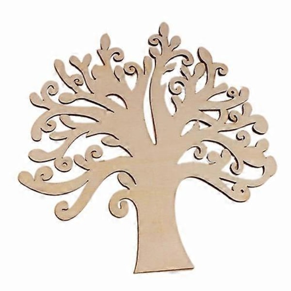1 st Trä Mdf Höst Träd Hantverk Tom Bröllopsgästbok Decoupage Familj Qinhai