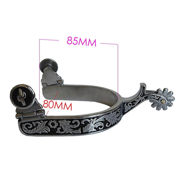 2x Hestesporer Anti-Rust Western Style Spore Til Konkurrenceudstyr Mænd Sølv Black Silver